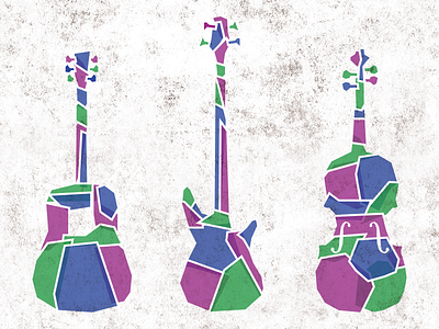Stained Glass Instruments acoustic bass glass guitar icon icons instruments music stained violin