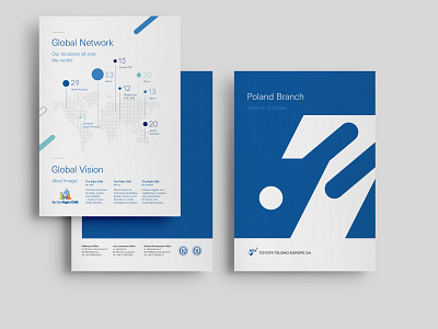 Toyota Tsusho Folder art direction blue branding brochure cover dot dots infographic key visual layout map simple visual identity