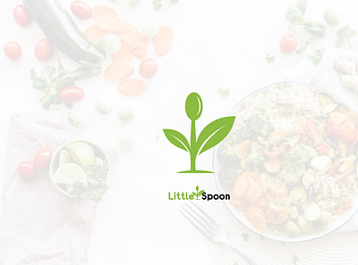 spoon logo design branding business clean food foods icon identity leaf logo logos spoon ugraphical vector