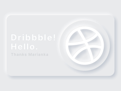 Dribbble! Hello. app design flat lettering minimal neumorphic skeumorphism skeuomorphic type typography ui ux vector web
