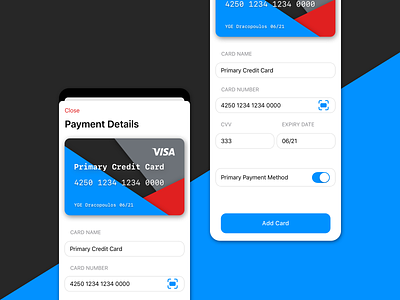 Payment Method app design minimal ui ux