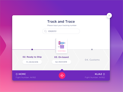 Track and Trace airport delivery design logistics plane tracking ui ux web