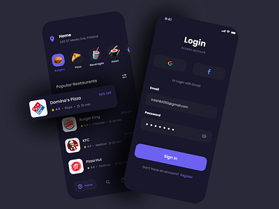 Food App UI 🍔 by Intishib on Dribbble