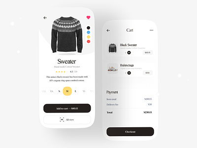 E-Commerce App app branding cart checkout delivery app design eccomerce ecommerce app fashion flat minimal minimalist payment shopping store ui uidesign uiux ux web