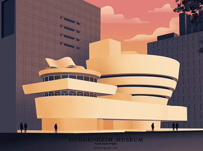 Guggenheim Museum I Frank Lloyd Wright architect architectural design architectural illustration architecture icon branding digital art digital illustration digital painting frank lloyd wright franklloydwright graphic design guggenheim guggenheim museum illustration poster design procreate webdesign