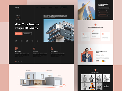 Architecture Landing Page agency landing page architect architecture clean ui code astrology creative dark website header exploration homepage interior landing landing page landing page design minimal trend 2021 ui ux web design