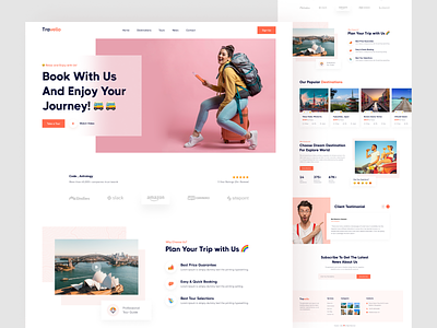 Travel Agency Website Landing Page UI Design ✈️🧳