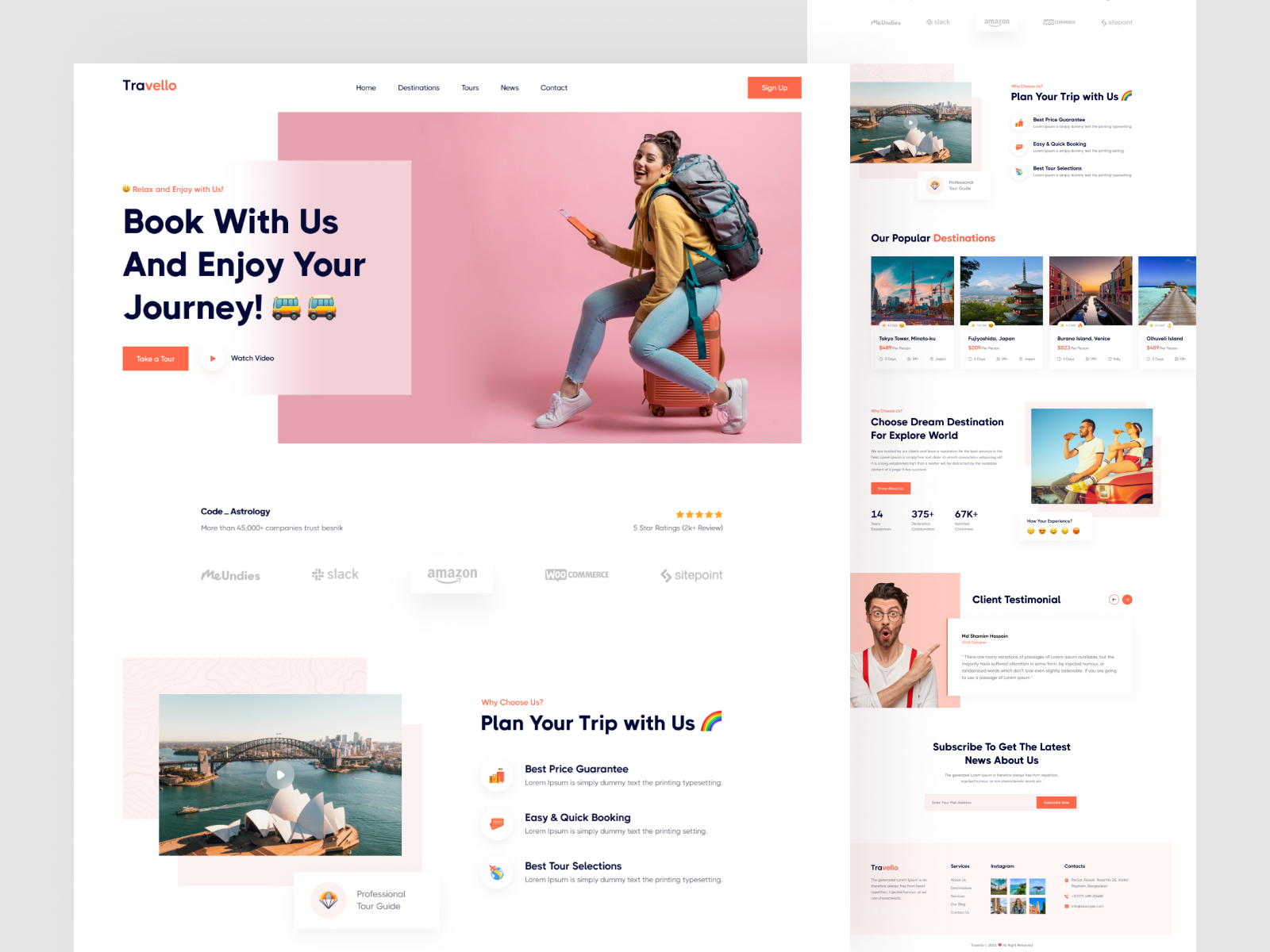 Travel Agency Website Landing Page UI Design ️🧳 By Code Astrology On ...