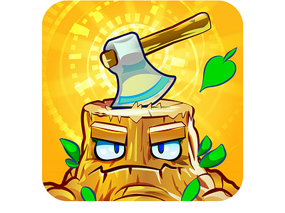 Game icon android app axe casual design dribble game icon illustration ios wood