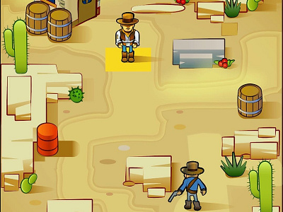 Wild West game concept android character cowboys design game illustration ios vector wild west