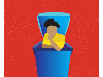 Men Are Trash 1 of 4 bold color design humans illustration trashcan vector vector art vector illustration