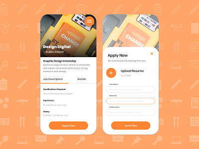 Daily UI Challenge - Job List app application branding dailyui dailyuichallenge design designer hire illustration joblist jobs logo mobile ui web