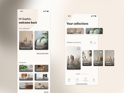 Find accessories that match any interior style animation app application design colorpallette colors design figma interior design ios typography ui uiux user interface design