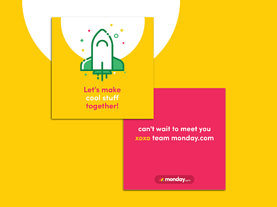 New employee welcome card branding cool design employee excited illustration print together typography work