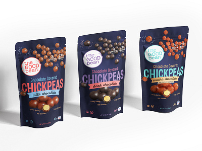 The Good Bean Chocolate Chickpea Packaging food and drink package design packaging snacks