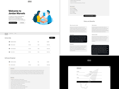 Jordan Marvels / Section Jobs / Web-Site design flat illustration illustrator landing page minimal ui ux web website