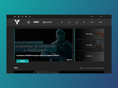 Esports Web-Site design ui ux web