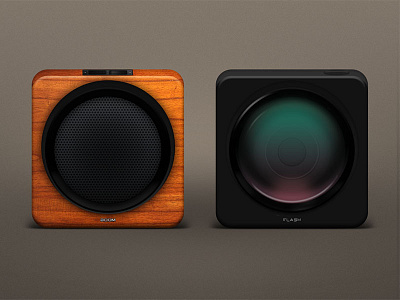 Boom/Flash camera icon speaker