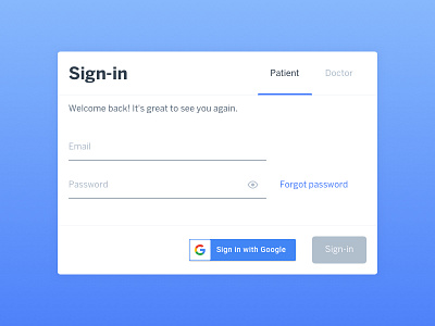 Healthcare Company - Sign-in blue create account fitness health healthcare login register sign in