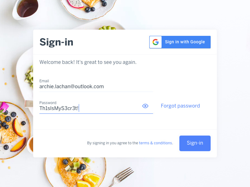 Healthcare Company - Sign-in health healthcare sign-in register create account login blue fitness