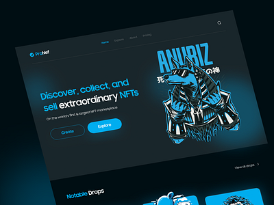 ProNef Landing - NFT app app design application clean design illustration minimalist nft ui uiux