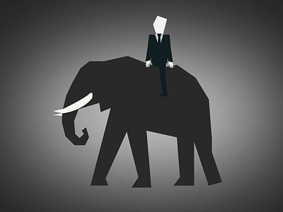 Business Man Riding Elephant business man elephant flat flat design grey illustration riding saul bass