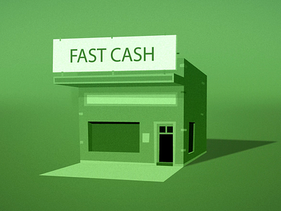 Fast Cash building cartoon cash fast fast cash flat flat design green simple