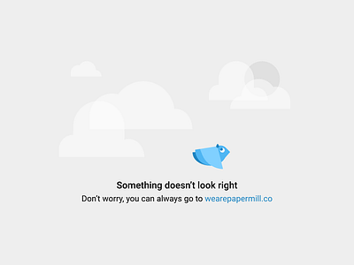 Wary Bird 404 anxious clouds cold sweat error flap illustration material design nervous sky sun ux worry