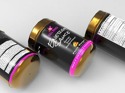 CELL SAUCE - Energy Sauce Jar Label And 3D Mockup Design