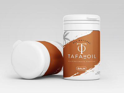 ALL NATURAL TAFAH OIL PRODUCT PACKAGING LABEL DESIGN