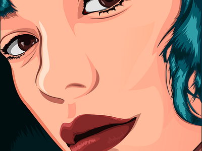 Beautiful Girl Vector Portrait Art