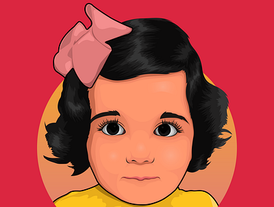 Baby Girl Avatar adobe illustrator avatar design branding cartoon cartoon portrait fiverr logo vector art vector illustration vector portrait