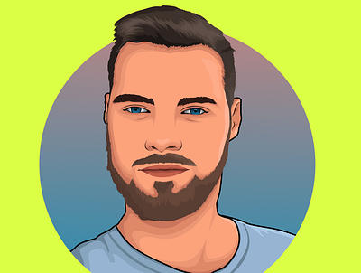 Beard Guy Cartoon Avatar adobe illustrator avatar design cartoon portrait facebook fiverr free instagram pinterest social media twitter vector art vector portrait