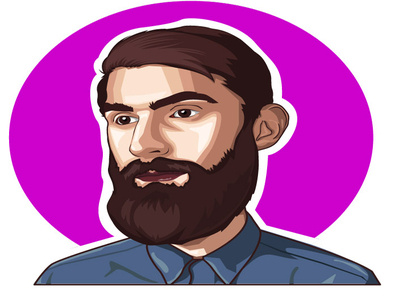 Beared Man avatar design caricature cartoon art cartoon portrait design logo vector vector art vector illustration vector portrait