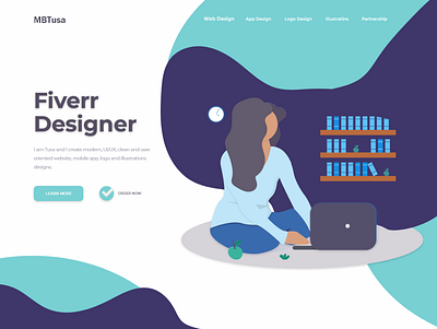 fiverr branding design designer freelance header illustration landing logo modern user experience user interface website