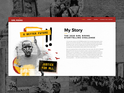 My Story Website collage collageart girlrising graphicdesign mystory protestart webdesign website