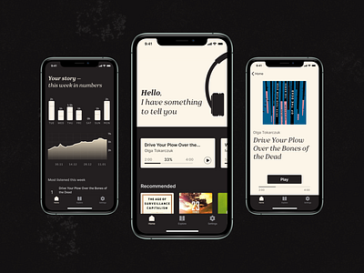 An audiobook app concept mobile ui