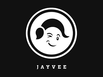 JayVee Design Logo arvo black and white bold branding face flat icon identity illustration logo smile ui design