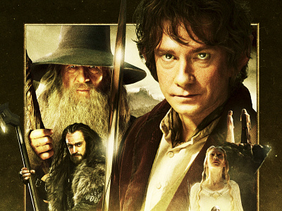 The Hobbit advertising art compositing design hollywood keyart movie poster peter jackson photoshop poster the hobbit