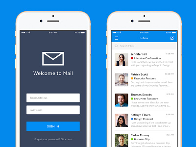Mobile Mail App app concept email experience interface ios mail mobile phone simple user