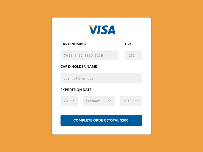 Credit Card Payment - Daily UI Challenge #002