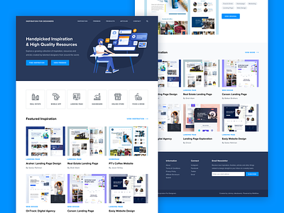 Inspiration For Designers app articles concept design icons illustration inspiration instagram interaction interface landing page marketing mobile newsletter resources ui user ux web webflow