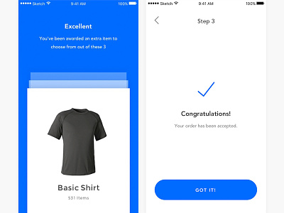 iOS App app blue check clothing store e commerce ios mobile mobile e commerce screen success