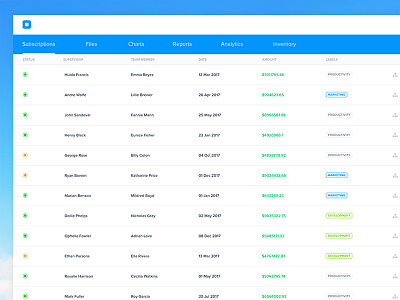 Data UI clean dashboard design gradient graph material minimal modern purple web web design website