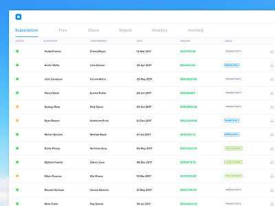 White Menu Variation app business clean data graphs material minimal saas shadows web design website white