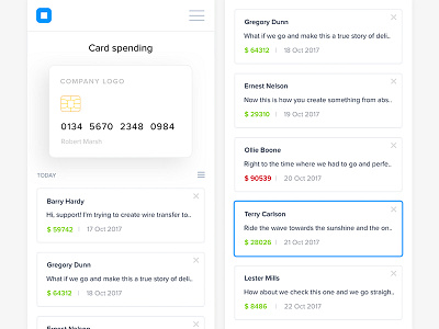 Card Spending UI app branding clean design flat ios iphone sketch ui web website white