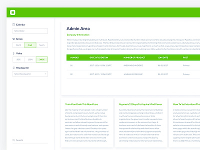 Admin Area UI Kit