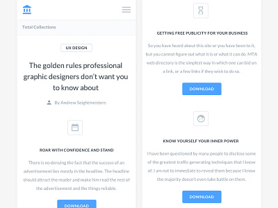 Blog Posts - Mobile UI Kit 2d android app branding clean dashboard design flat mobile ui ux web