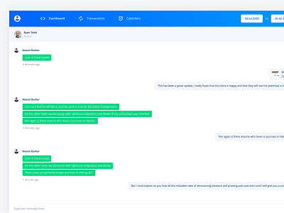 Chat - Saas Admin UI Kit business clean data graphs material minimal product saas shadows web design website white