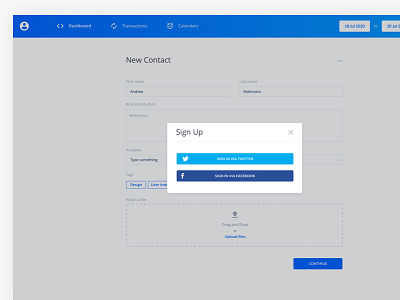 Sign Up - Saas Admin Ui Kit app business clean data graphs material minimal saas shadows web design website white